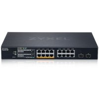 Коммутатор ZYXEL Smart L3 Lite rack 19", 16xRJ-45: 1/2.5G (8 из них PoE++), 2xSFP+, бюджет PoE 180 Вт NebulaFlex XMG1915-18EP