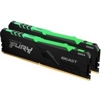 Модуль памяти DDR4 64GB (2*32GB) Kingston Beast RGB 3200MHz PC4-25600 CL16 2RX8 1.35В 288-pin 16Gbit dual rank с радиатором Retail KF432C16BB2AK2/64