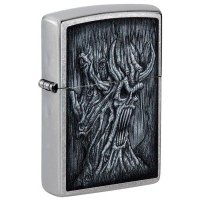 Зажигалка ZIPPO Evil Tree с покрытием Street Chrome, латунь/сталь, серебристая, 38x13x57 мм 