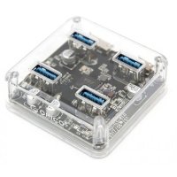 Концентратор Orico 4*USB-A 3.0, вход micro-USB 3.0, прозрачный ORICO-MH4U-U3-10-CR-BP