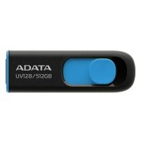 Накопитель USB 3.2 512GB ADATA Gen1 Black/Blue, Performance (Max.): Up to 100MB/s read AUV128-512G-RBE
