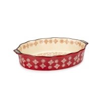 форма для запекания ATTRIBUTE Rosso 39х24х8см 3,7л овальная с ручками керамика 
