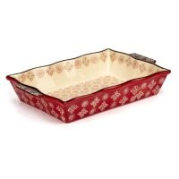 форма для запекания ATTRIBUTE Rosso 39х25х7см 3,5л прямоугольная с ручками керамика 