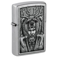 Зажигалка ZIPPO Barbarian Design с покрытием Street Chrome, латунь/сталь, серебристая 