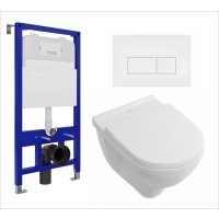 Комплект 3 в 1 инсталляция Enio Tecnico 52 EN8050052 + Унитаз подвесной Villeroy & Boch O Novo Directflush + кнопка белая матовая EN8050052+EN8050802+5660HR01