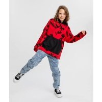 Джинсы mom fit из с принтом для девочки Button Blue (158) 