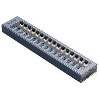 Концентратор Orico 16*USB-A 3.0, вход USB-A 3.0, серый/прозрачный ORICO-AT2U3-16AB-EU-GY-BP