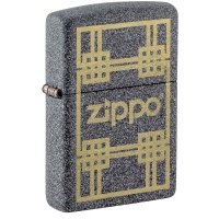 Зажигалка ZIPPO с покрытием Iron Stone, латунь/сталь, серая, матовая 