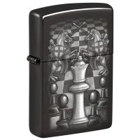 Зажигалка ZIPPO Chess Design с покрытием High Polish Black, латунь/сталь, черная 