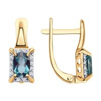 Серьги SOKOLOV из золота с бриллиантами и александритами г/т