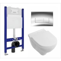 Комплект 3 в 1 инсталляция Enio Tecnico 50 EN8050050 + Унитаз подвесной Villeroy & Boch O Novo Directflush + кнопка хром EN8050050+EN8050801+5660HR01
