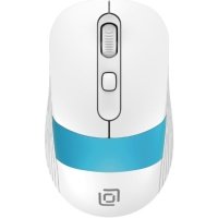 Мышь Wireless Oklick белый/синий оптическая (3200dpi) USB для ноутбука (4but) (1869094) 310MW