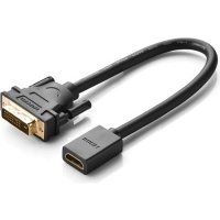 Адаптер UGREEN DVI Male to HDMI, кабель 22см, цвет: черный 20118