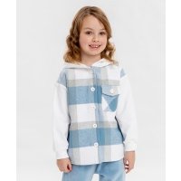 Рубашка с капюшоном в клетку детская Button Blue (104) 