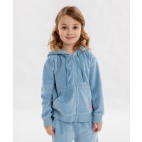 Худи с капюшоном на молнии голубое для девочки Button Blue (122) 124BBGMC16053900