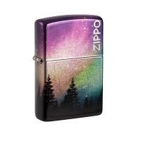 Зажигалка ZIPPO Colorful Sky с покрытием 540 Tumbled Chrome, латунь/сталь, разноцветная, 38x13x57 мм 
