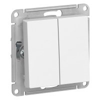 Выключатель двухклавишный проходной Systeme Electric (Schneider Electric) AtlasDesign 10А, белый , 7 шт. ATN000165/7