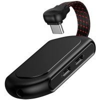 Адаптер Baseus 3-in-1 Type-C Male - 2*Type-C, 3.5mm Female L49 Black CATL49-01