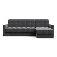 Угловой диван BOSS Sleep 160 велюр Monolit серый 