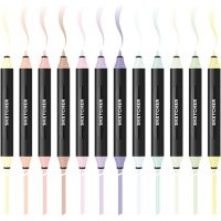 Маркер для скетчинга Molotow "Sketcher" Y005 c кистью и скошенным пером pale yellow