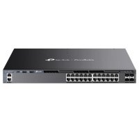 Коммутатор управляемый TP-LINK cтекируемый 3-го уровня Omada с 24 гигабитными портами PoE+ и 4 портами SFP+ SG6428XHP