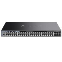 Коммутатор управляемый TP-LINK cтекируемый 3-го уровня Omada с 48 гигабитными портами PoE+ и 6 портами SFP+ SG6654X
