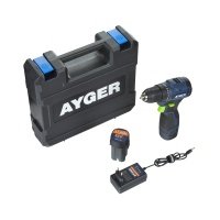 Аккумуляторная бесщеточная дрель-шуруповерт AYGER, 12 В, 3000 об/мин, с 2 АКБ 2 Ач и ЗУ, в кейсе, AP12BL