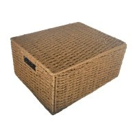 Корзина с крышкой для хранения 38x28x18 см бумага коричневый 