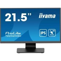 Монитор 21,5" Iiyama IPS, 1920x1080, 16:9, 60Hz, 5ms, 250cd, 178гр/178гр, HDMI, DP, USB, Touch, черный T2252MSC-B2