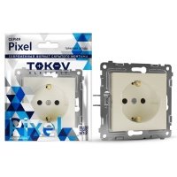 Розетка 1-м СП Pixel 16А IP20 с заземл. защ. шторки механизм беж. TOKOV ELECTRIC TKE-PX-R1 