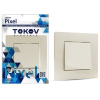 Выключатель 1-кл. СП Pixel 10А IP20 в сборе беж. TOKOV ELECTRIC TKE-PX-V1F-C02 