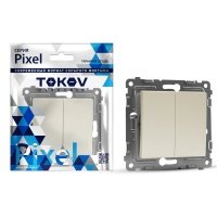 Выключатель 2-кл. СП Pixel 10А IP20 механизм беж. TOKOV ELECTRIC TKE-PX-V2-C02 