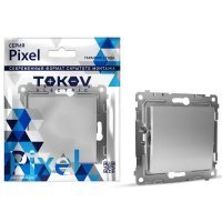 Переключатель проходной 1-кл. СП Pixel 10А IP20 механизм алюм. TOKOV ELECTRIC TKE-PX-P1-C0 
