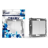 Выключатель 2-кл. СП Pixel 10А IP20 механизм бел. TOKOV ELECTRIC TKE-PX-V2-C01 