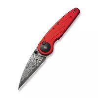 Складной нож Civivi Starflare, сталь Damascus, рукоять алюминий, красный 