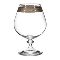 Рюмки для бренди Crystal Bohemia Angela Диарит золото 400 мл 6 шт 