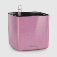 Цветочное кашпо Lechuza 2 л розовый 1 шт. Cube glossy с автополивом