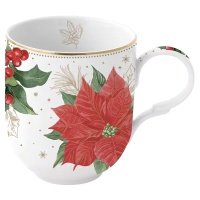 Кружка Пуансеттия и ягоды, 0,35 л 