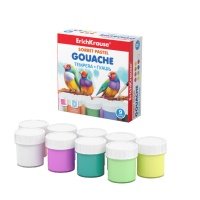 Гуашь ErichKrause Sorbet Pastel 9 цветов по 20мл 