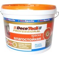 Краска латексная Decotech Professional Влагостойкая база WA матовая супер белая 10 л 
