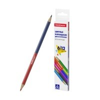 Карандаши цветные Erich Krause Basic двухсторонние 6 шт 