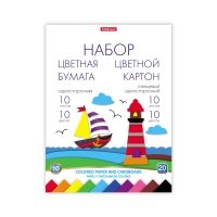 Бумага цветная односторонняя А4, 20 листов, 10 цветов ErichKrause, мелованная, на склейке, плотность 80 г/м2 + игрушка 