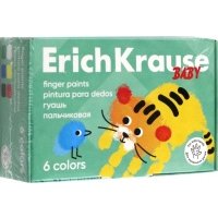 Гуашь пальчиковая Baby с Алоэ Вера, 6 цветов 