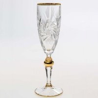 Набор бокалов для шампанского Bohemia Jihlava Pinwheel золотой шар 180 мл 6 шт 