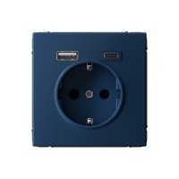 Розетка 16А с 2 USB A+C Systeme Electric (Schneider Electric), ArtGallery, аквамарин GAL001132