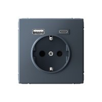 Розетка 16А с 2 USB A+C Systeme Electric (Schneider Electric), ArtGallery, грифель GAL000732