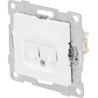 Розетка СП телефон компьютер UGRA RJ45 RJ12 белый 