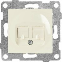 Розетка СП телфон/компьютер UGRA RJ45 RJ12 бежевый 