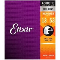 Струны Elixir 11182 NanoWeb HD Light 13-53 80/20