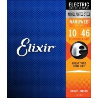 Струны Elixir 12450 NanoWeb для 12-струнной электрогитары Light 10-46